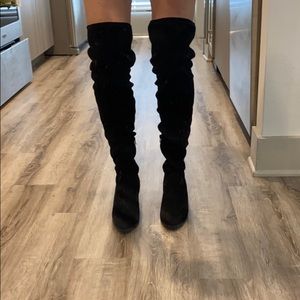 Suede over-the-knee high boots
